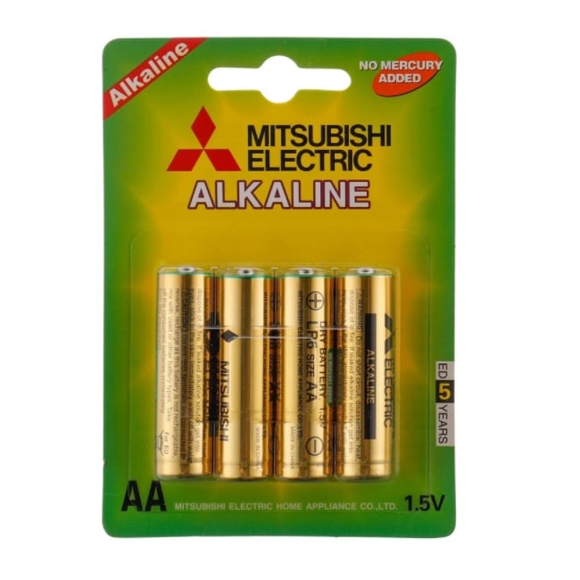 HBA116 Mitsubishi AA Alkaline Battery 1.5 Volt Pack of 4 for Household Items, Electronic Products LR6 - AA - Image 1