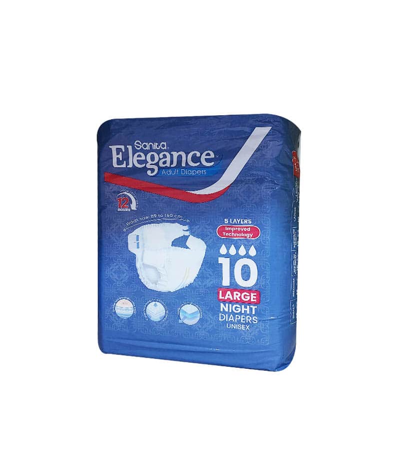 Sanita Elegance Adult Diapers 10 Large Night Diapers Unisex - WasilOnline