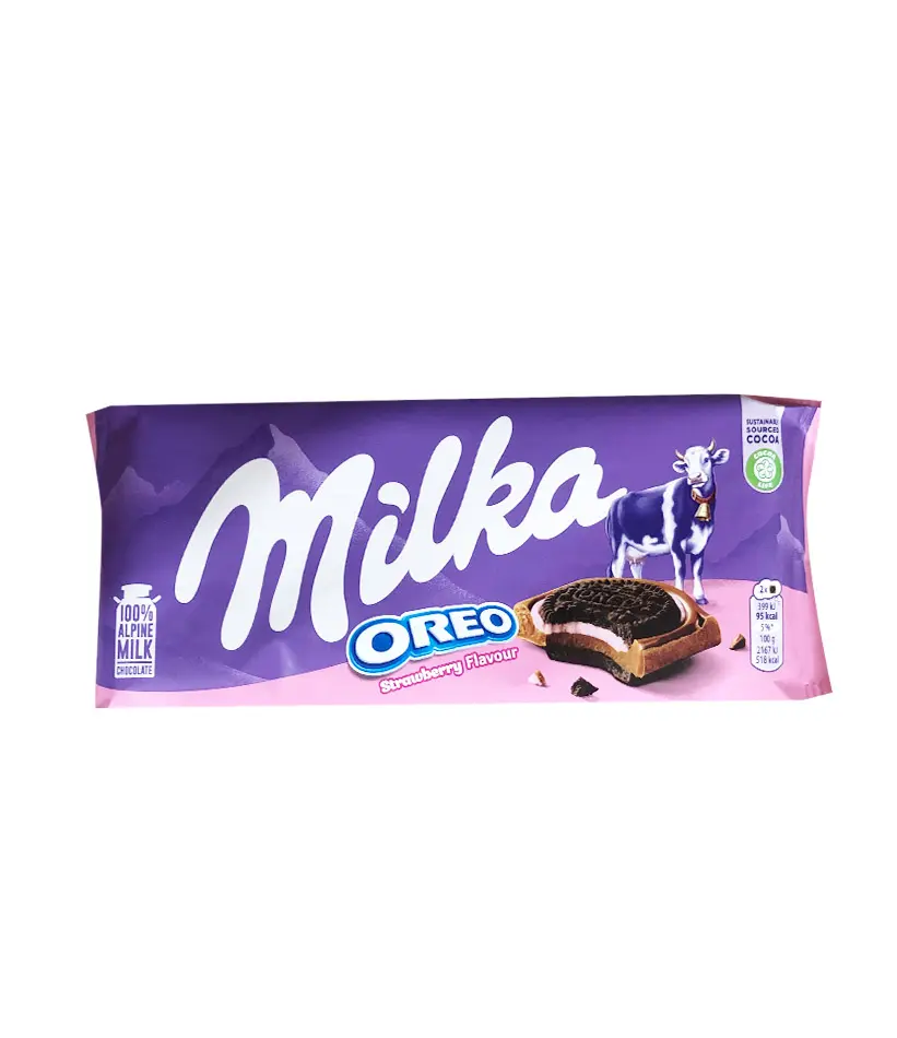 Milka Oreo Strawberry Flavor Chocolate 100G - WasilOnline
