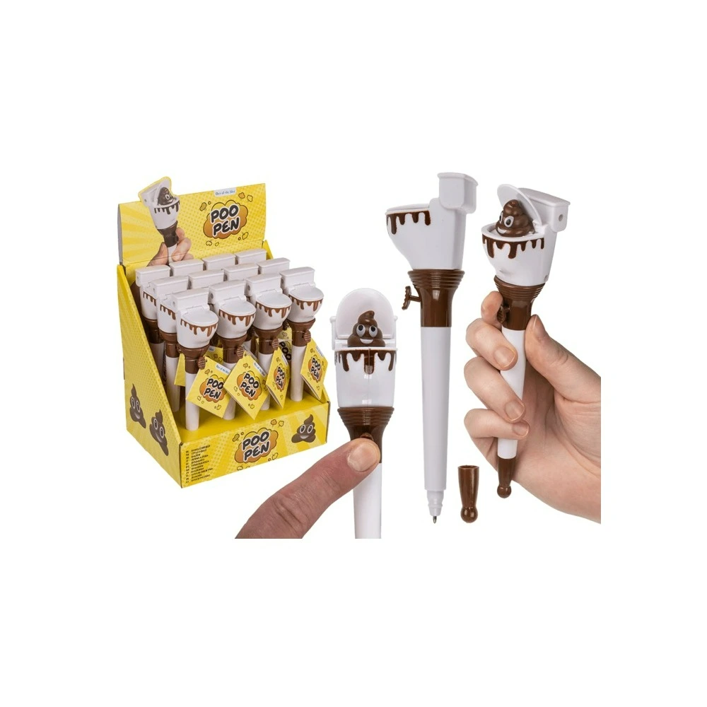 4029811383146 Out Of The Blue Pen Poo In Toilet Shape Plastic 18.5 Cm ink color: blue #29/3038. - Image 1