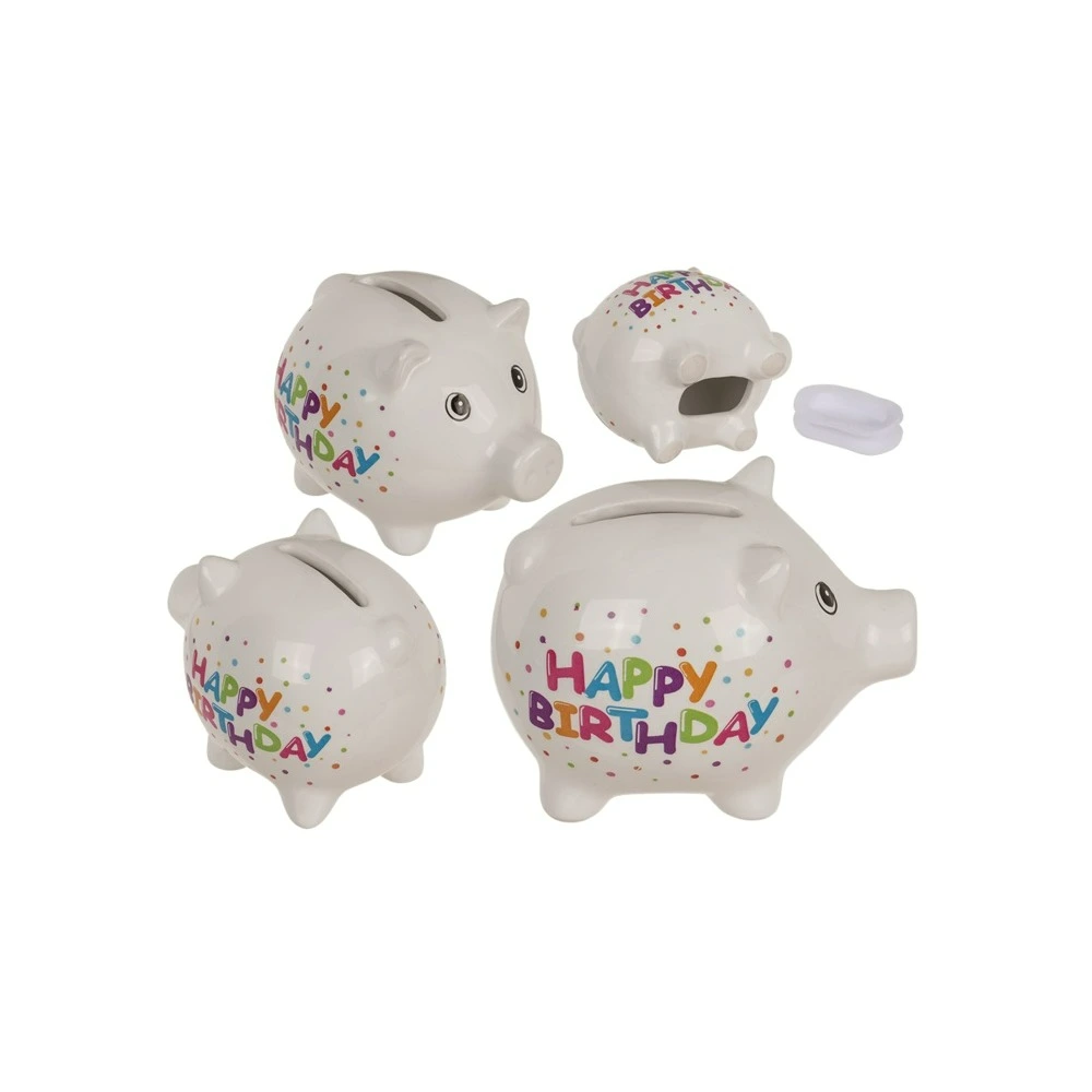 4029811485888 Out Of The Blue Ceramic Saving Bank "Happy Birthday" 8.8 Cm #719229. - Image 1